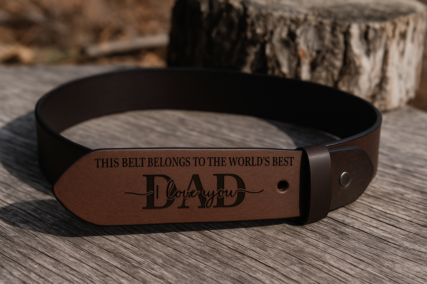 Personalized Leather Belt for Dad – Engraved Message or Initials – Gift for Him Father’s Day Gift Custom Men’s Belt in Brown, Black, or Navy