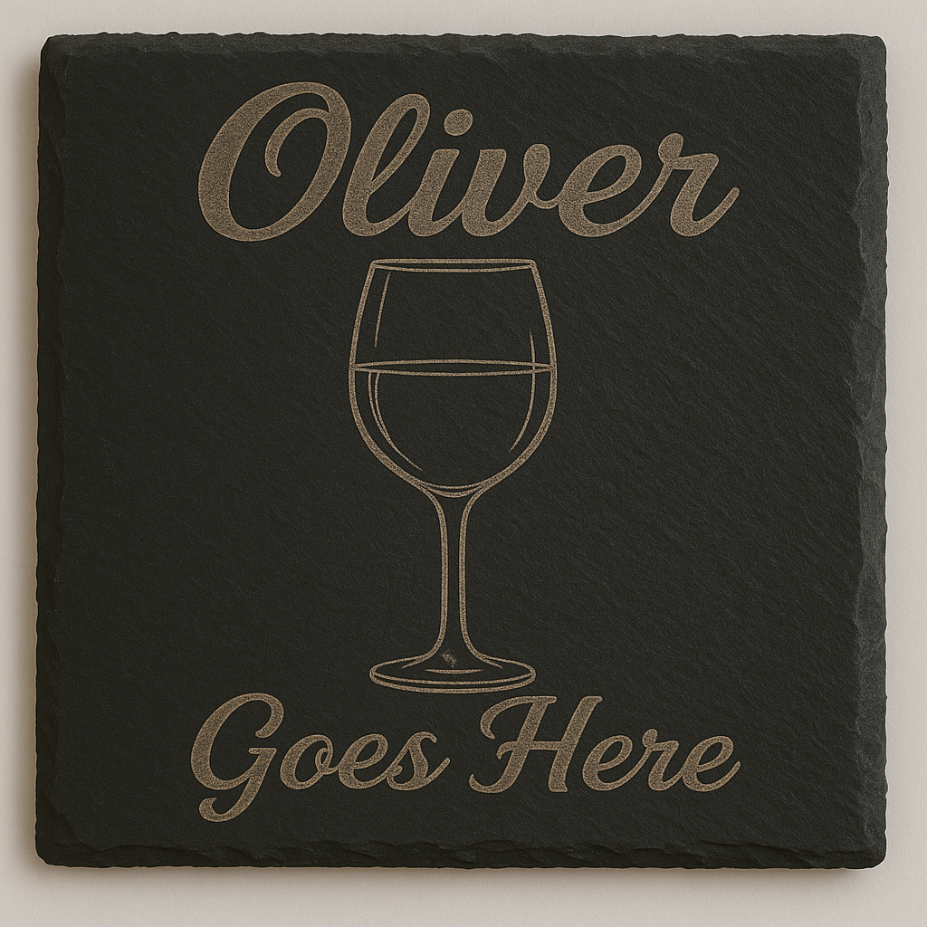 Personalised Engraved Slate Coaster – Romantic Gift for Anniversary, Wedding, Valentine’s Day – Custom Love Quote Keepsake