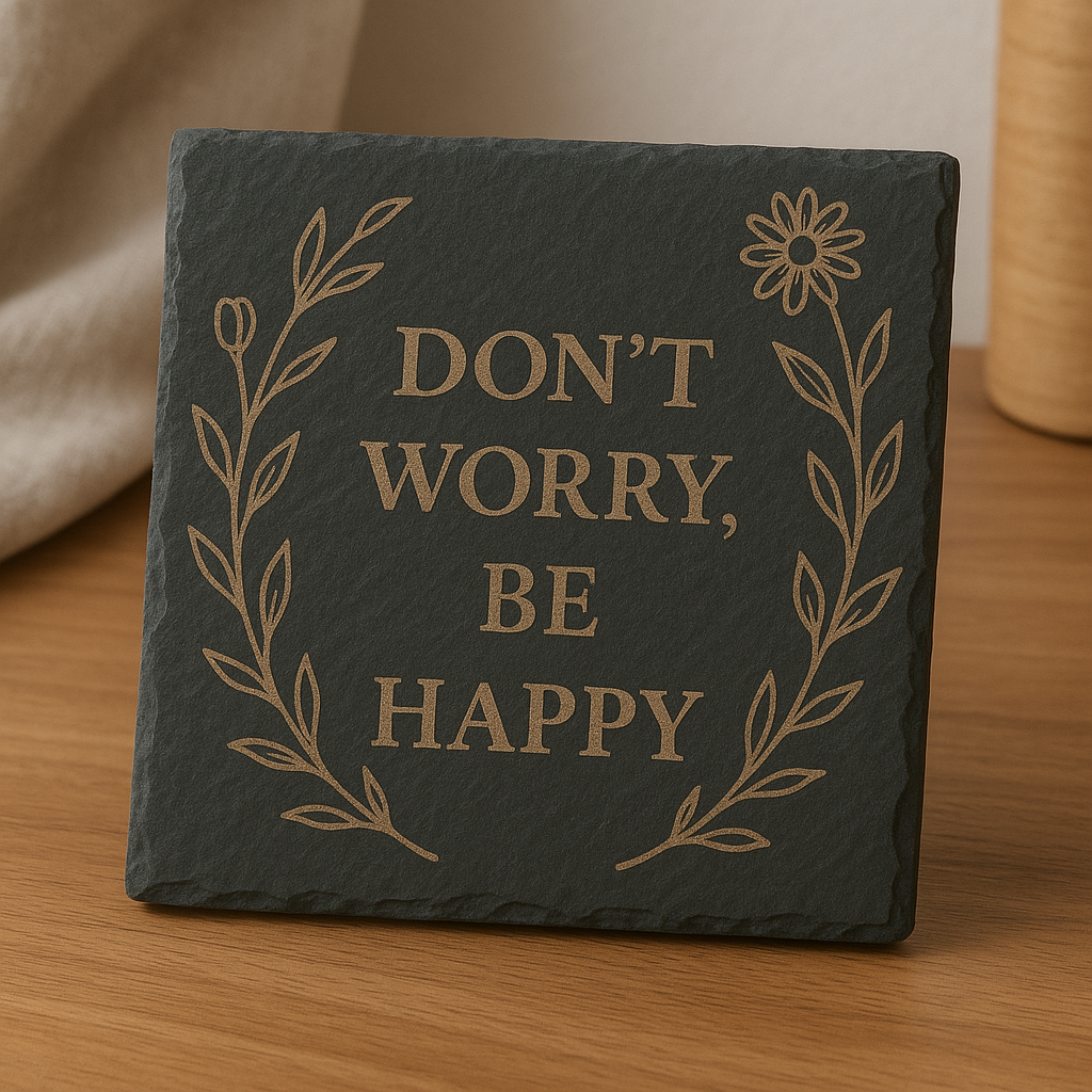 Personalised Engraved Slate Coaster – Romantic Gift for Anniversary, Wedding, Valentine’s Day – Custom Love Quote Keepsake