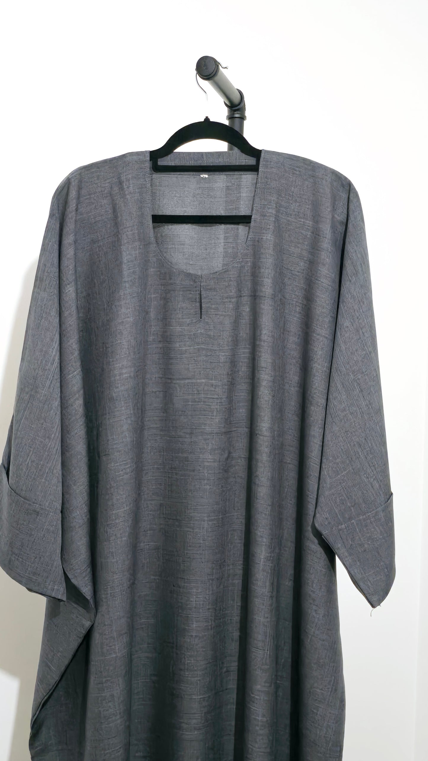 Women's Gray Butterfly Abaya | Elegant loose-fit design | Premium Lightweight Fabric | Modest & Stylish Wear with Matching Scarf