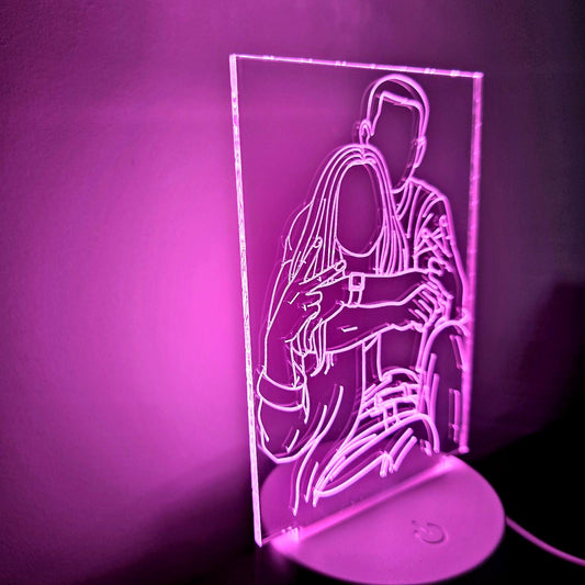 Custom 3D Photo Lamp Personalized Picture Night Light Anniversary Wedding Gift for Couple