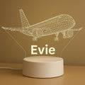Custom Airplane Wireframe Night Light – Personalized LED Lamp with Name, Aviation Decor