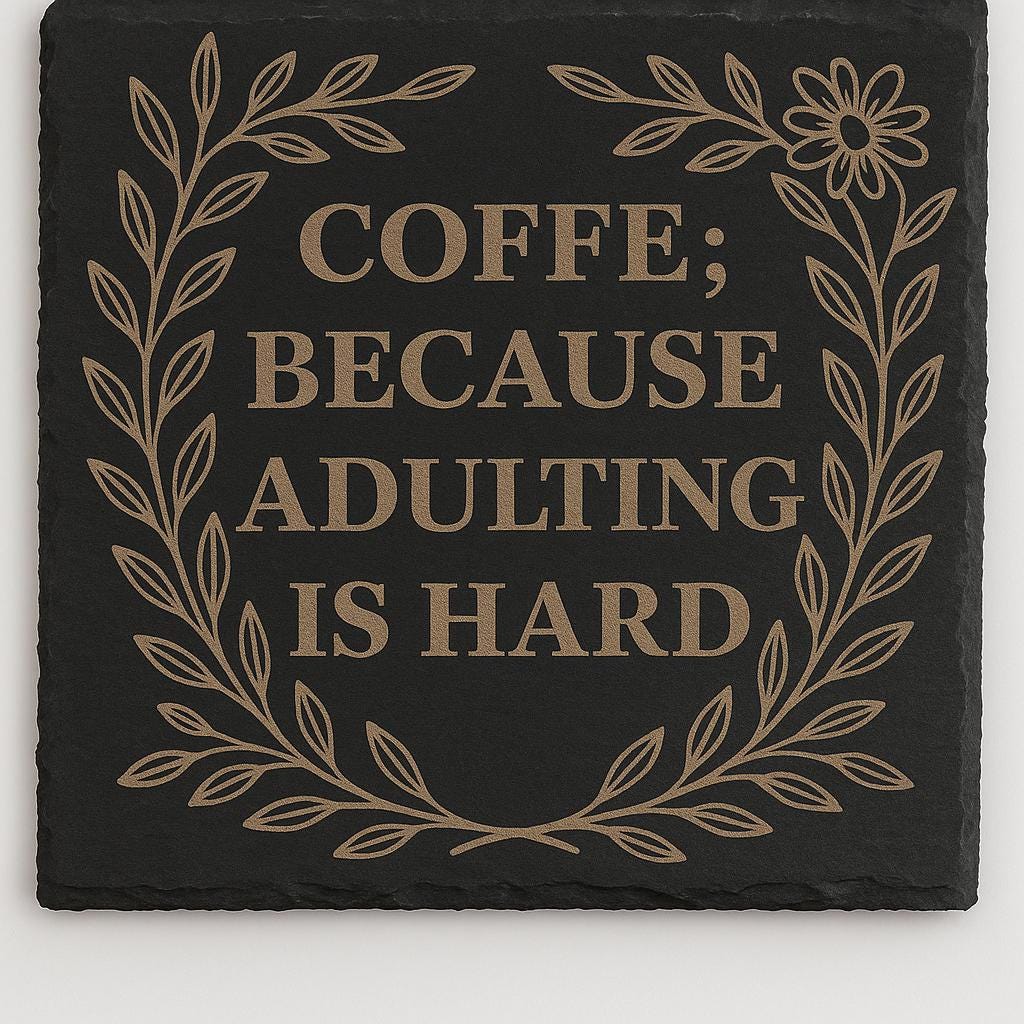 Personalized Engraved Slate Coaster: Romantic Love Quote Keepsake