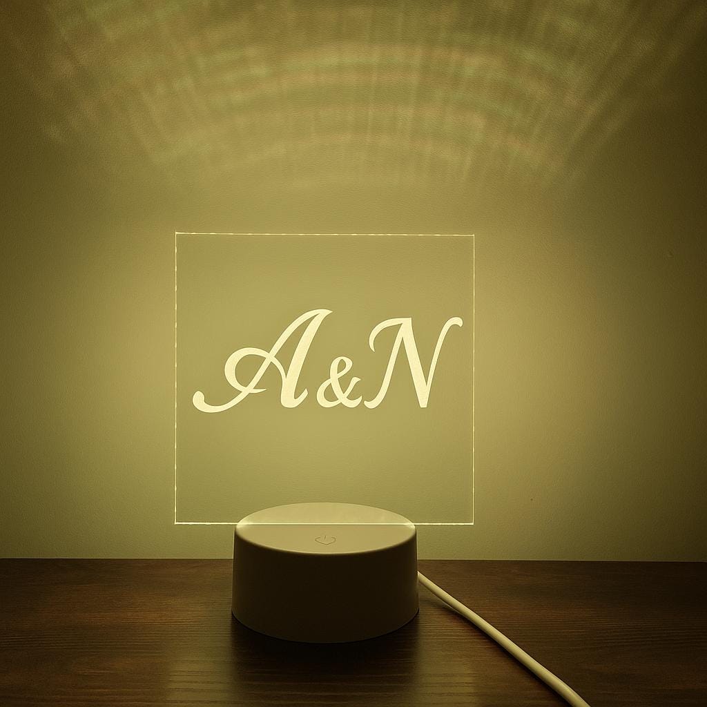 Custom LED Desk Name Plate: Engraved Acrylic Teacher Sign