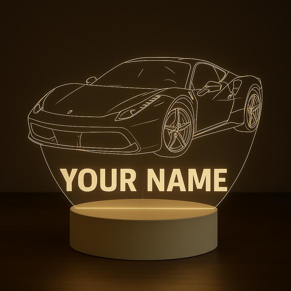 Custom Lamborghini LED Acrylic Lamp – Personalized Sports Car Night Light