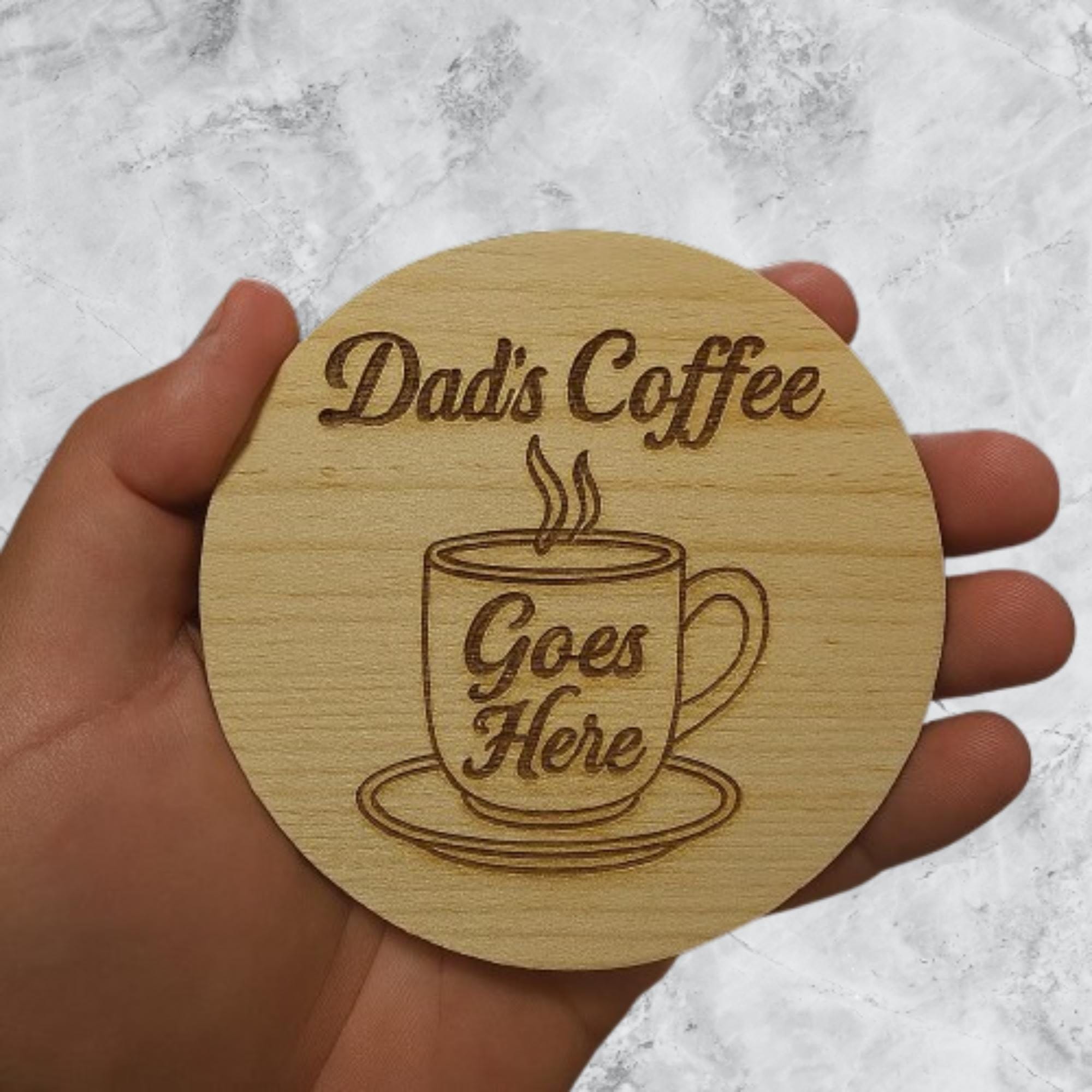 Engraved Wooden Coaster – Personalized Round Design, Housewarming Gift