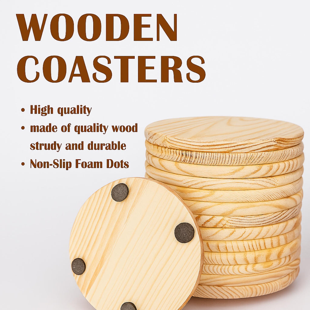 Custom Engraved Wood WiFi QR Code Coaster – Scan to Connect