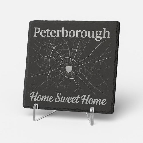 Custom City Map Slate Coaster: Personalized Location Engraving