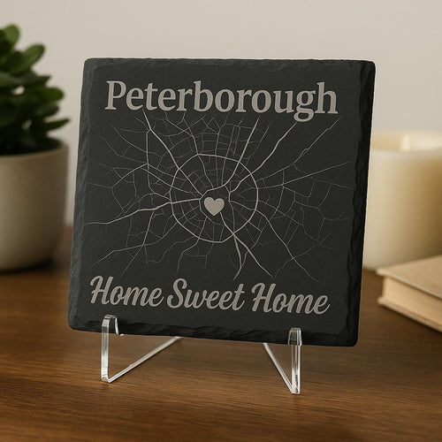 Custom City Map Slate Coaster: Personalized Location Engraving