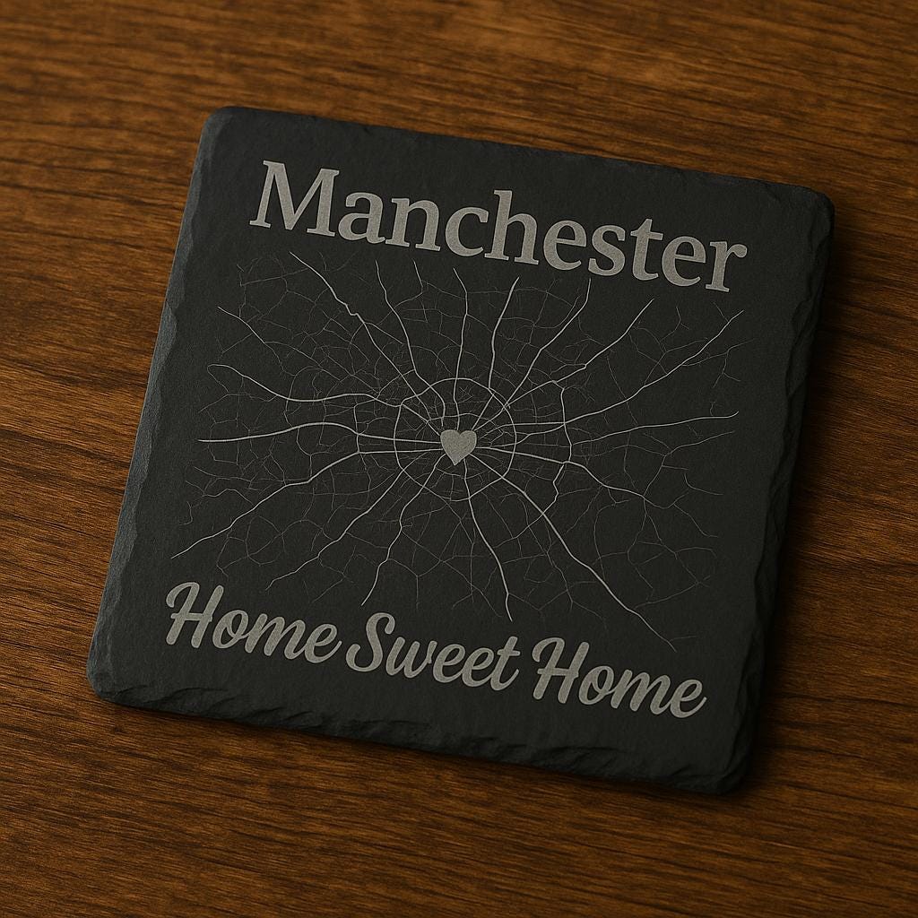 Custom City Map Slate Coaster: Personalized Location Engraving
