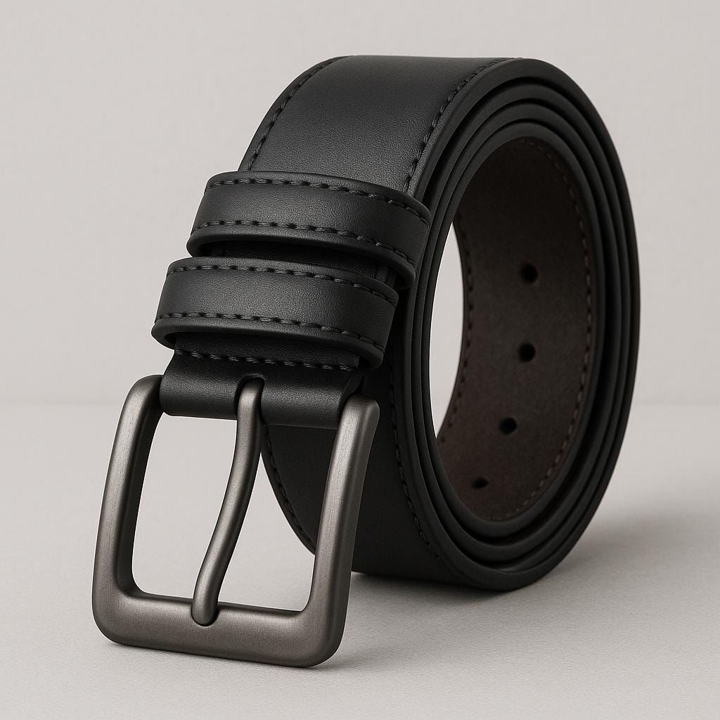 Personalized Leather Belt for Husband: Engraved Anniversary Gift