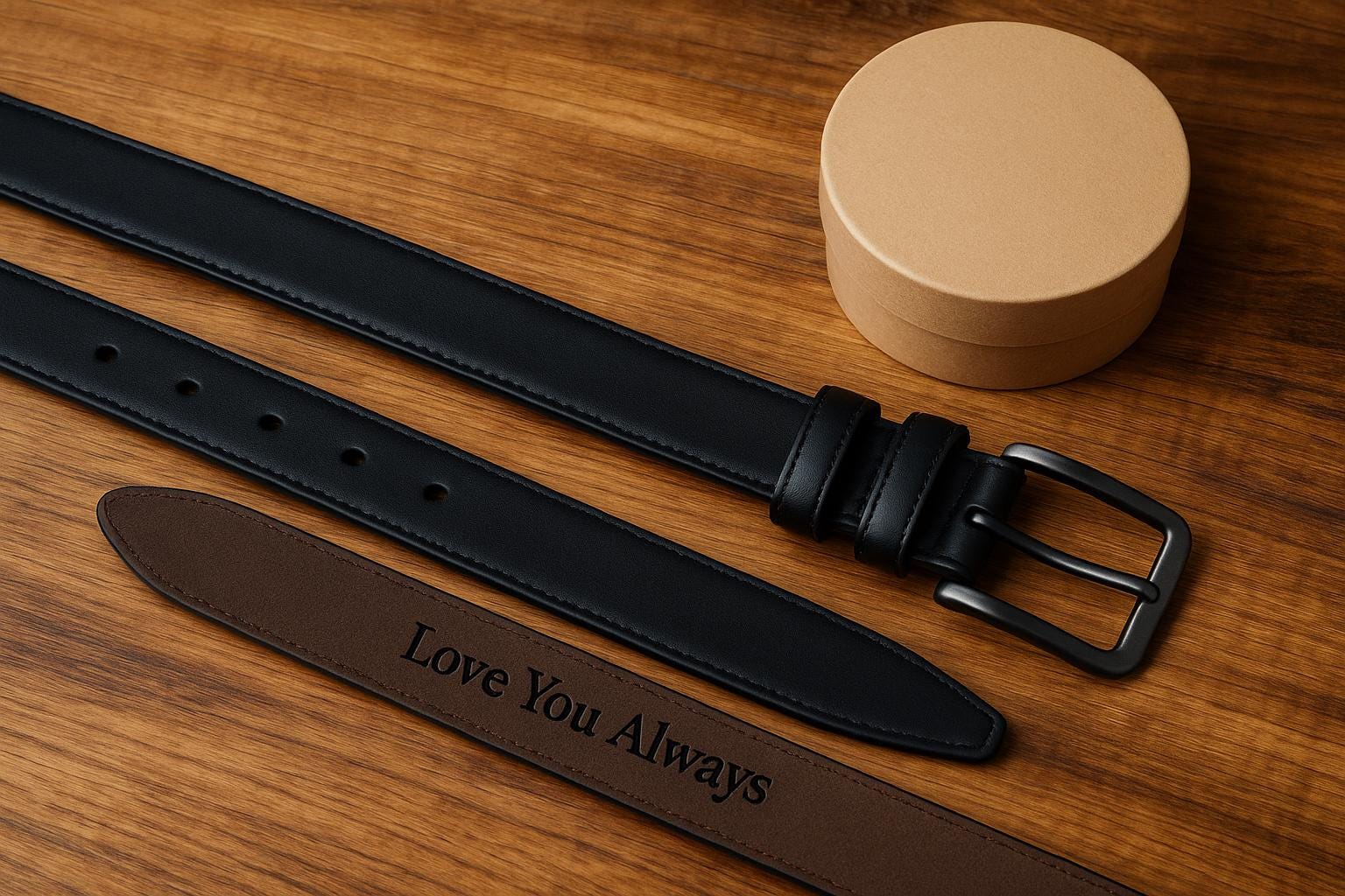 Personalized Leather Belt for Husband: Engraved Anniversary Gift