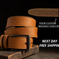 Personalized Leather Belt for Him: Custom Engraved Anniversary Gift