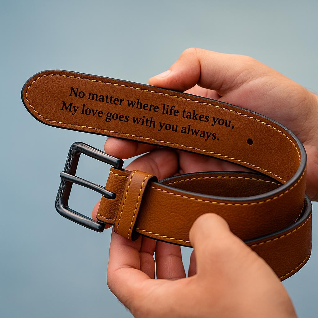 Personalized Leather Belt for Husband: Engraved Anniversary Gift