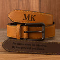 Personalized Leather Belt for Husband: Engraved Anniversary Gift