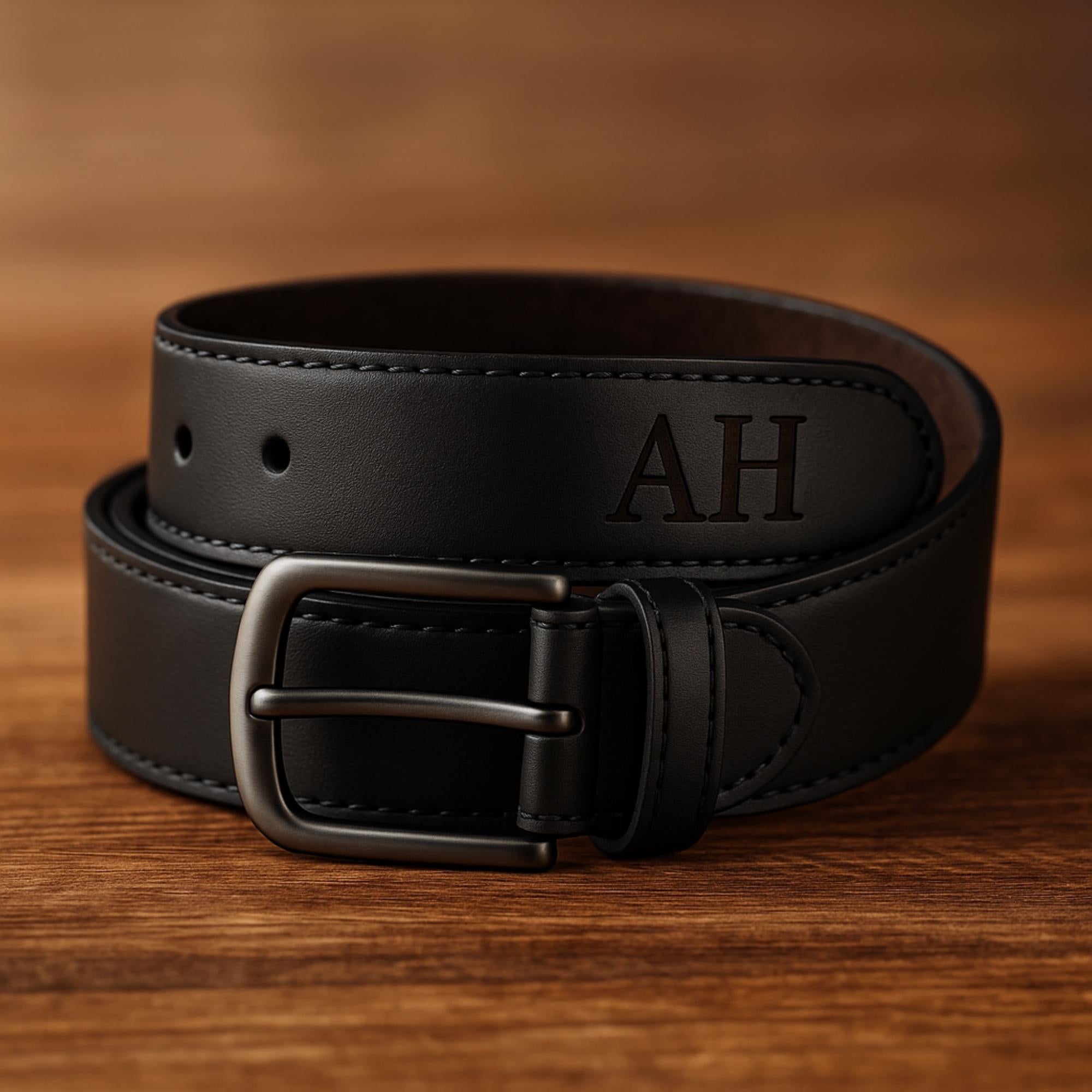 Personalized Leather Belt – Custom Engraved for Him, Valentines Day Gift