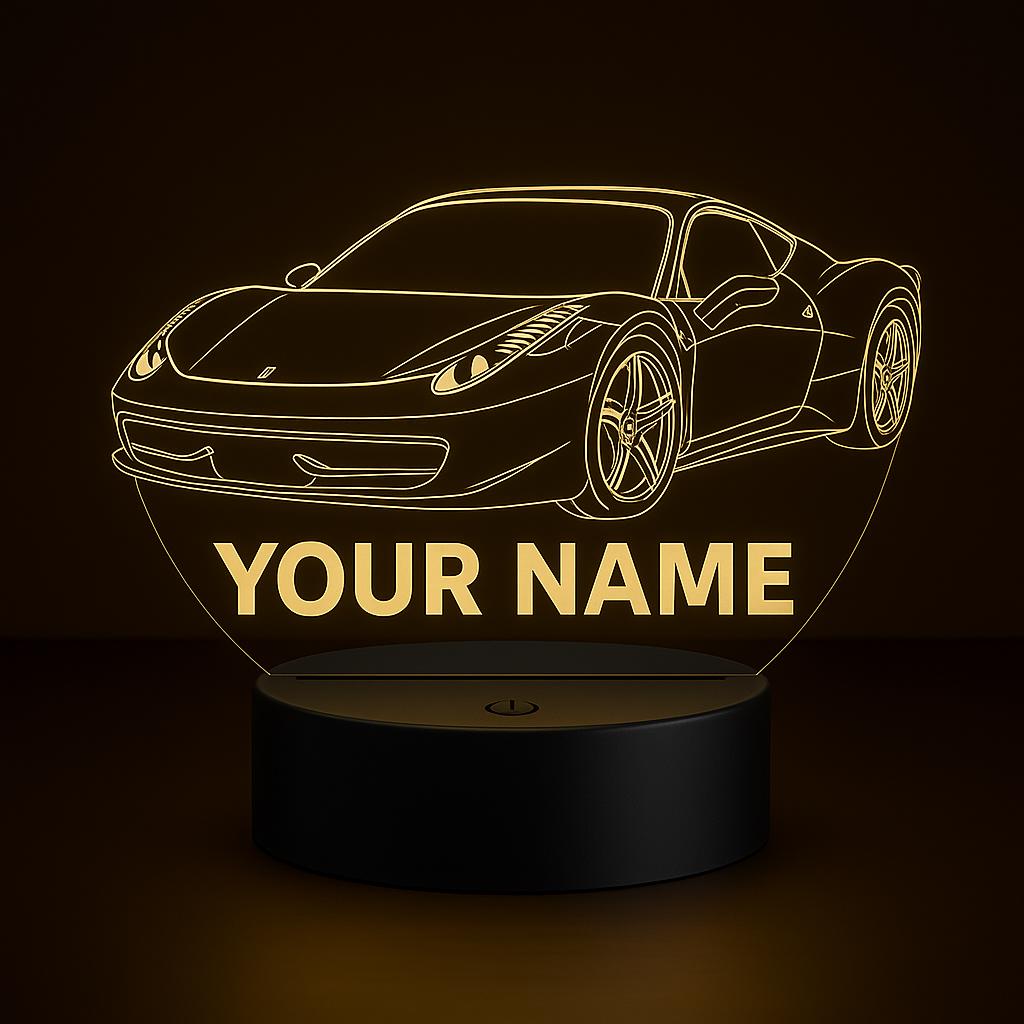 Custom Lamborghini LED Acrylic Lamp – Personalized Sports Car Night Light