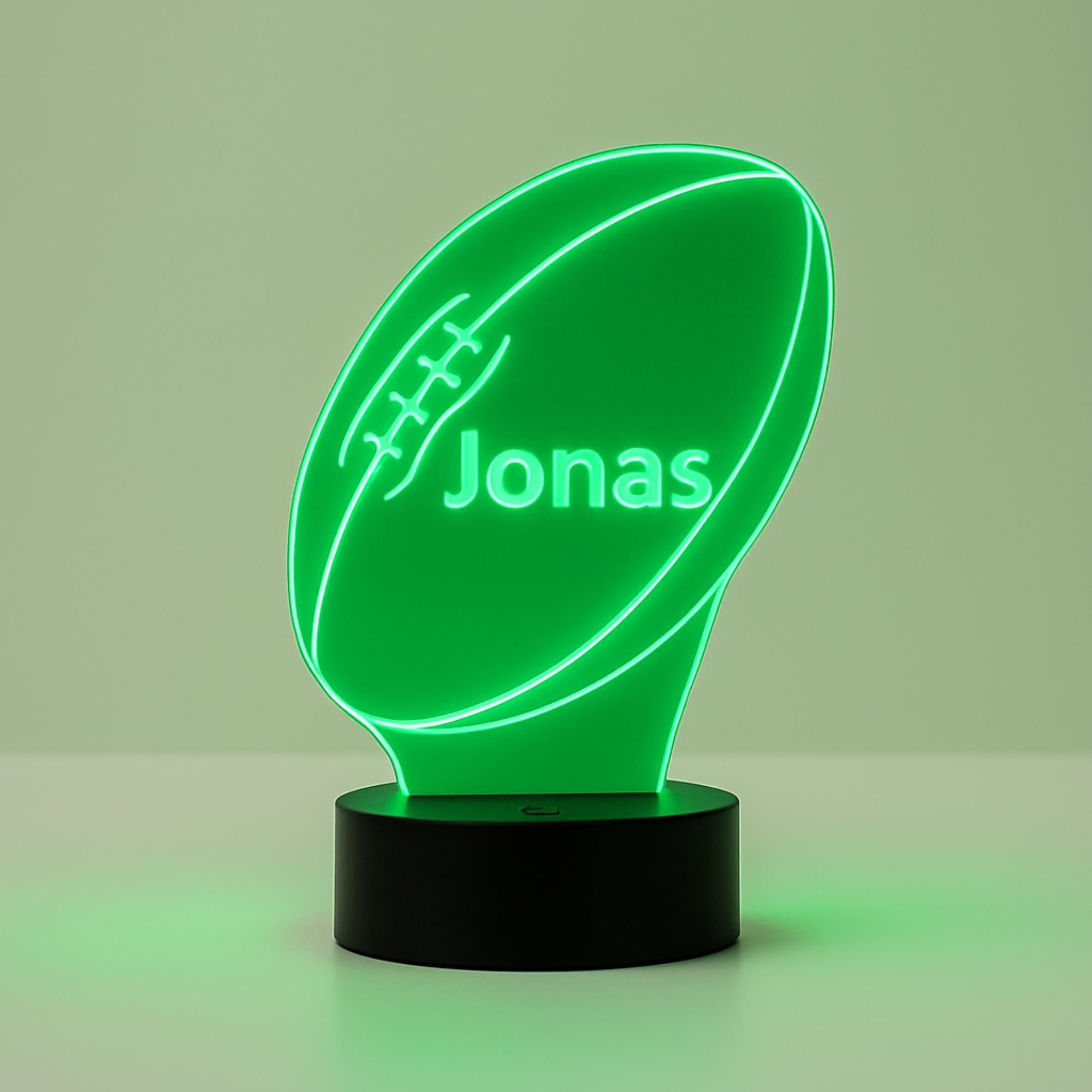 Personalized Rugby Night Light | Custom Name LED Lamp, Engraved Sports Decor