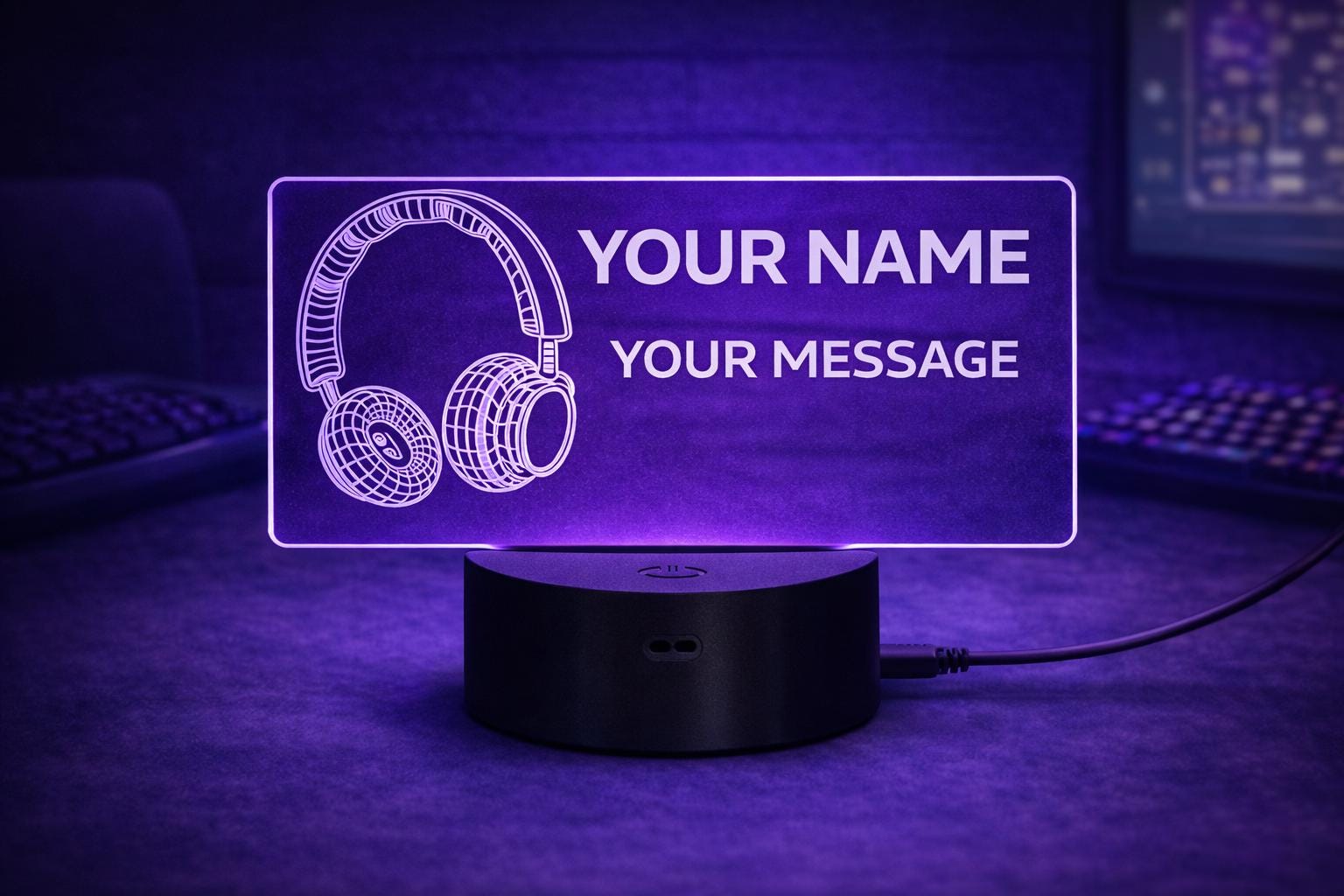 Personalized Gamer LED Night Light | Gaming Room Decor