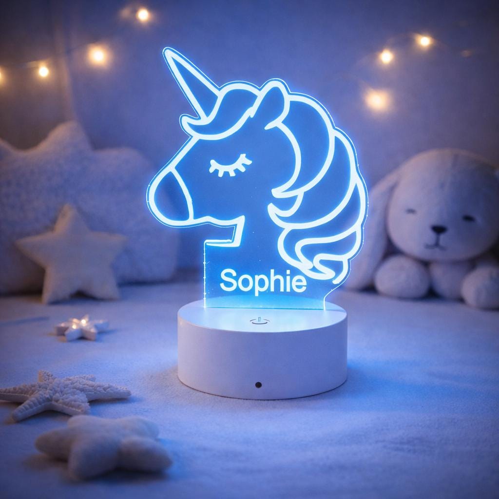 Unicorn lamp, Unicorn Light with Name, Color Changing LED Kids Lamp, Fairy Theme Gift for Girls, Custom Bedroom Light, gifts for Girls