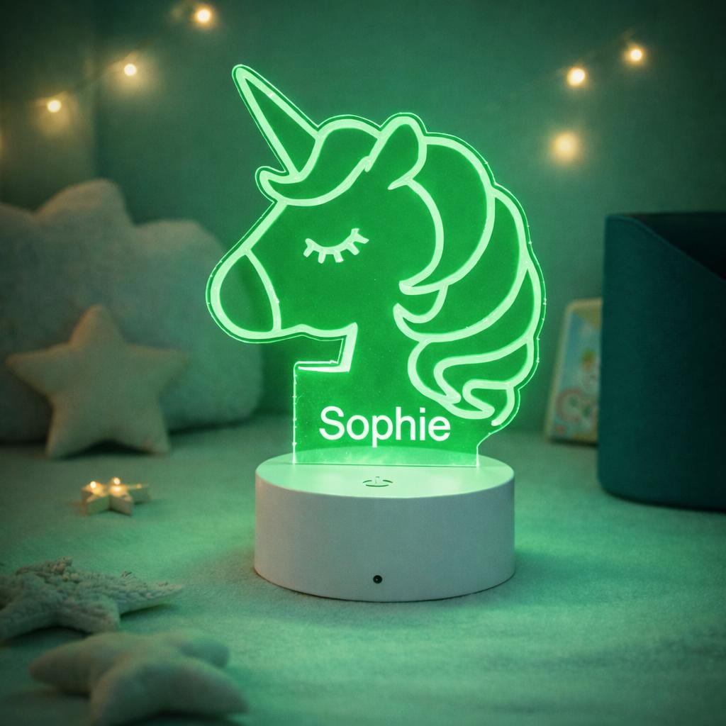 Unicorn lamp, Unicorn Light with Name, Color Changing LED Kids Lamp, Fairy Theme Gift for Girls, Custom Bedroom Light, gifts for Girls