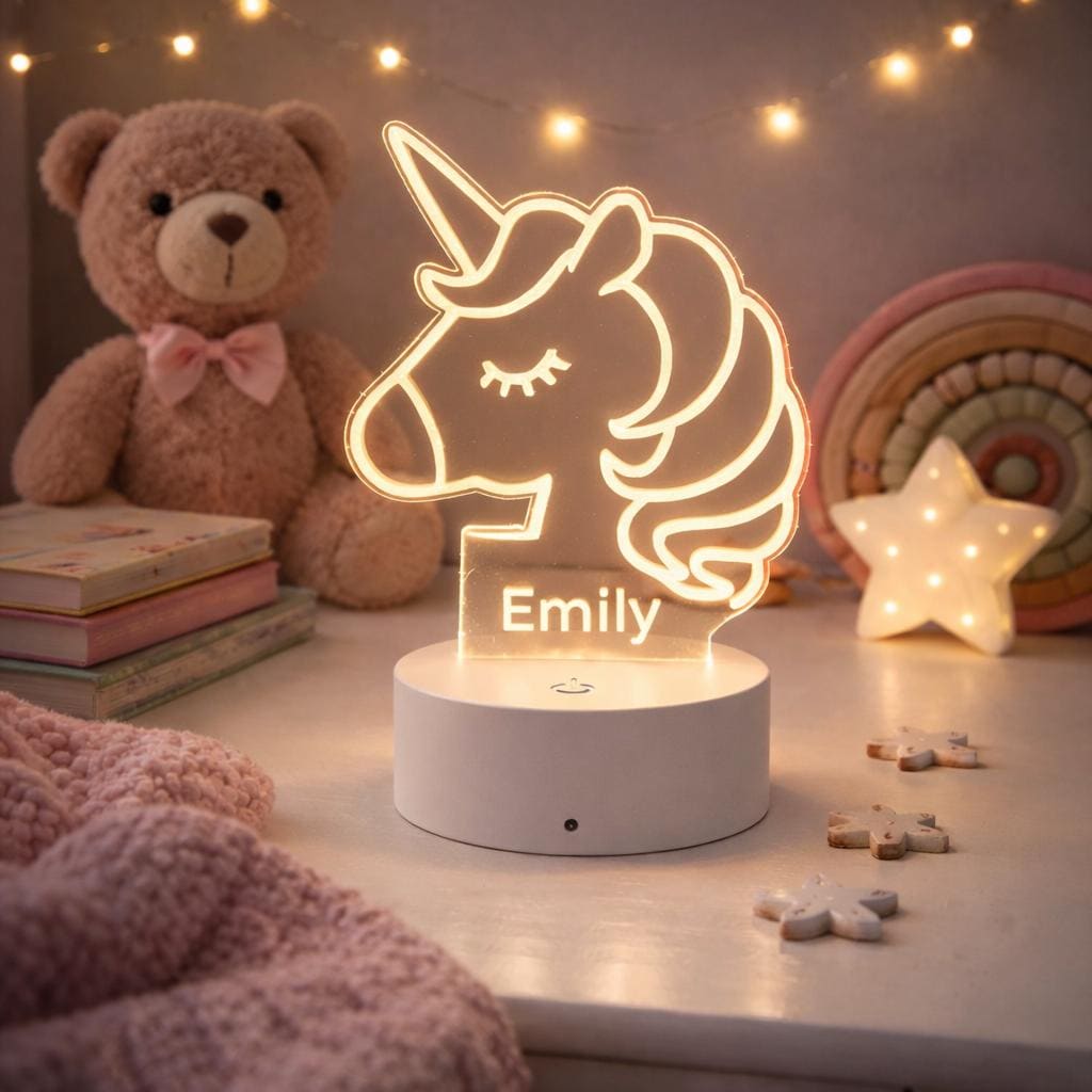 Unicorn lamp, Unicorn Light with Name, Color Changing LED Kids Lamp, Fairy Theme Gift for Girls, Custom Bedroom Light, gifts for Girls