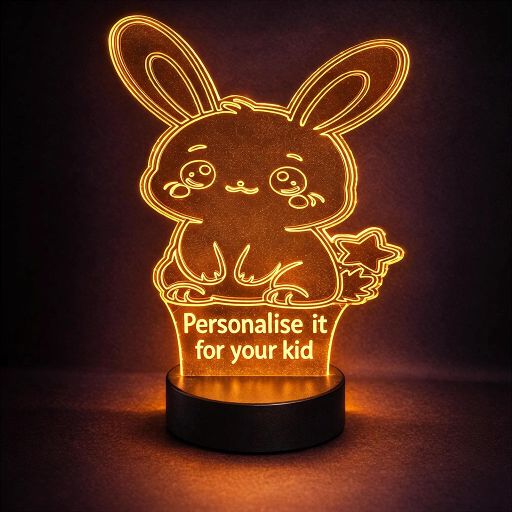 Personalized Bunny Night Light | Color Changing LED Kids Name Lamp