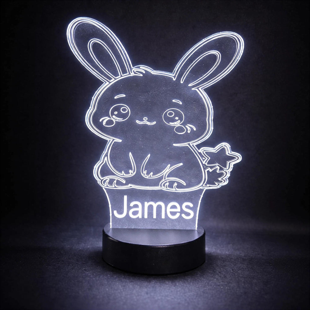 Personalized Bunny Night Light | Color Changing LED Kids Name Lamp
