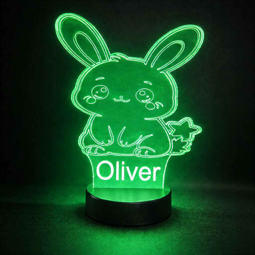 Personalized Bunny Night Light | Color Changing LED Kids Name Lamp