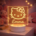 Personalized Kawaii Cat Night Light | 3D Illusion LED Lamp, Nursery Decor