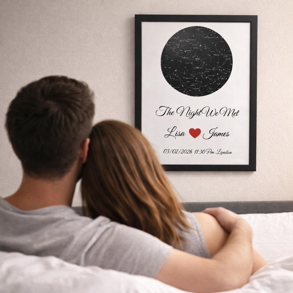 Personalized Star Map Print - The Night We Met, Anniversary Gift