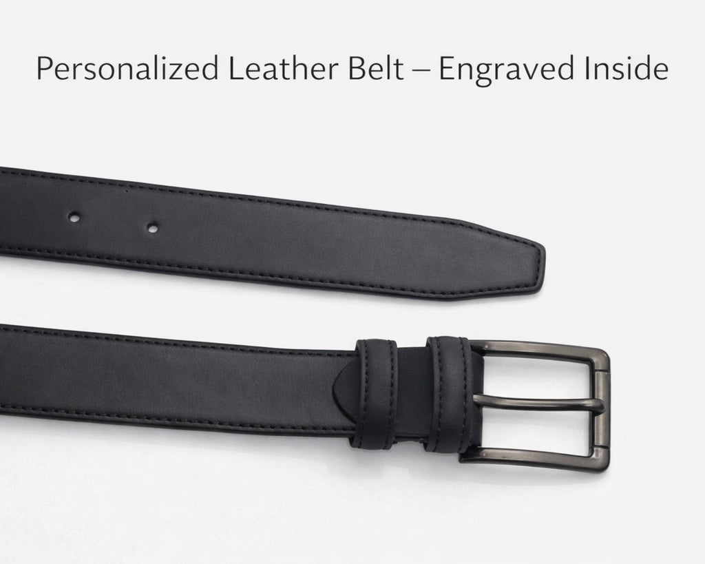 Personalized Leather Belt – Custom Engraved for Him, Valentines Day Gift