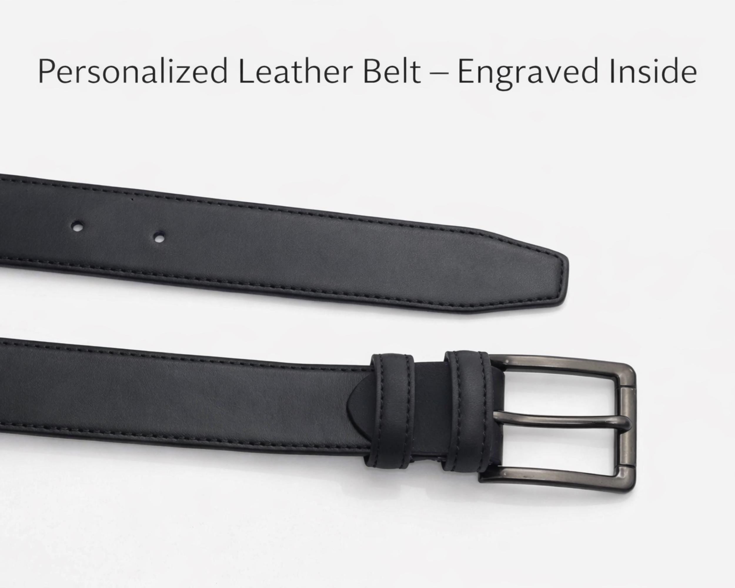 Personalized Leather Belt – Custom Engraved for Him, Valentines Day Gift
