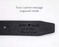Personalized Leather Belt – Custom Engraved for Him, Valentines Day Gift
