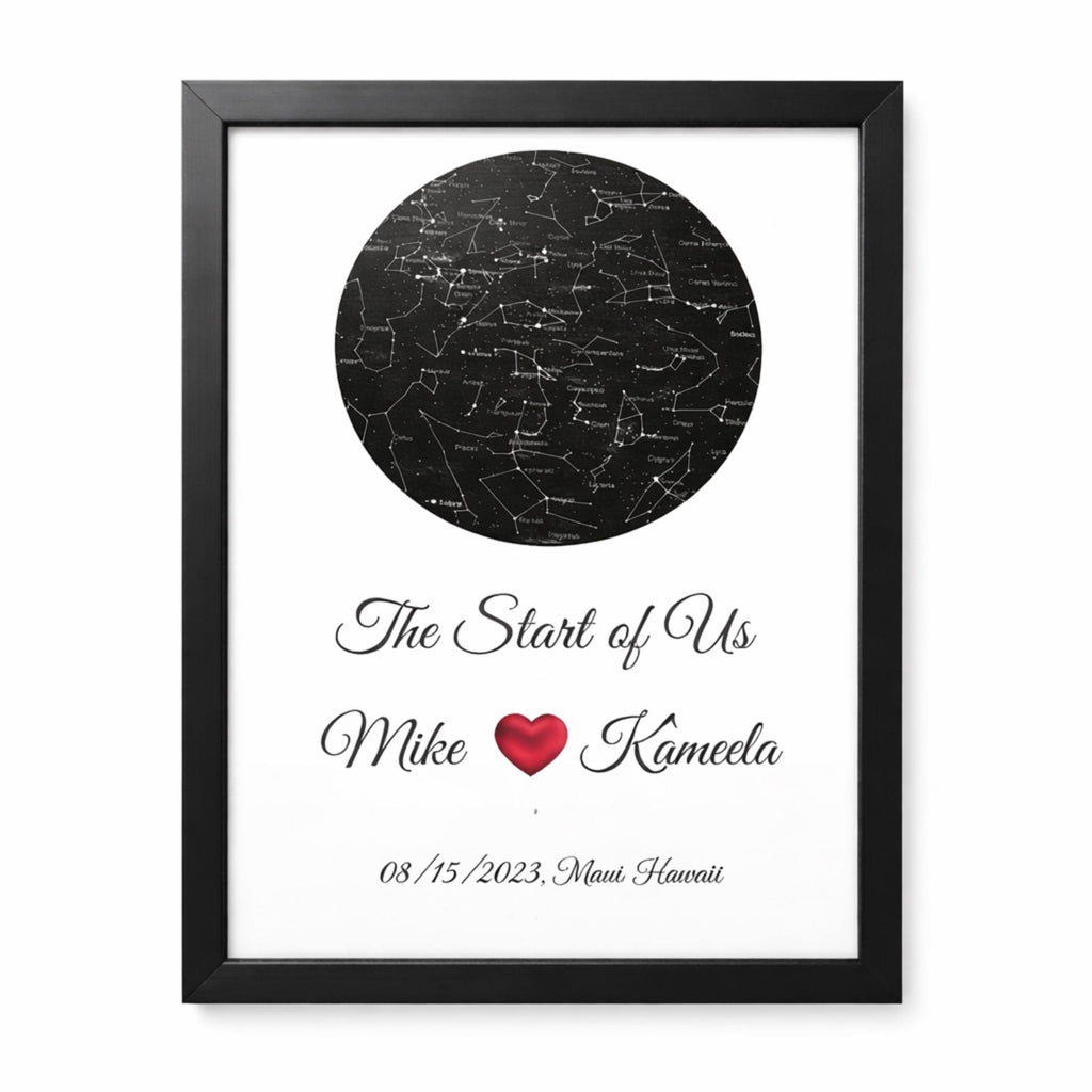 Personalized Star Map Print - The Night We Met, Anniversary Gift
