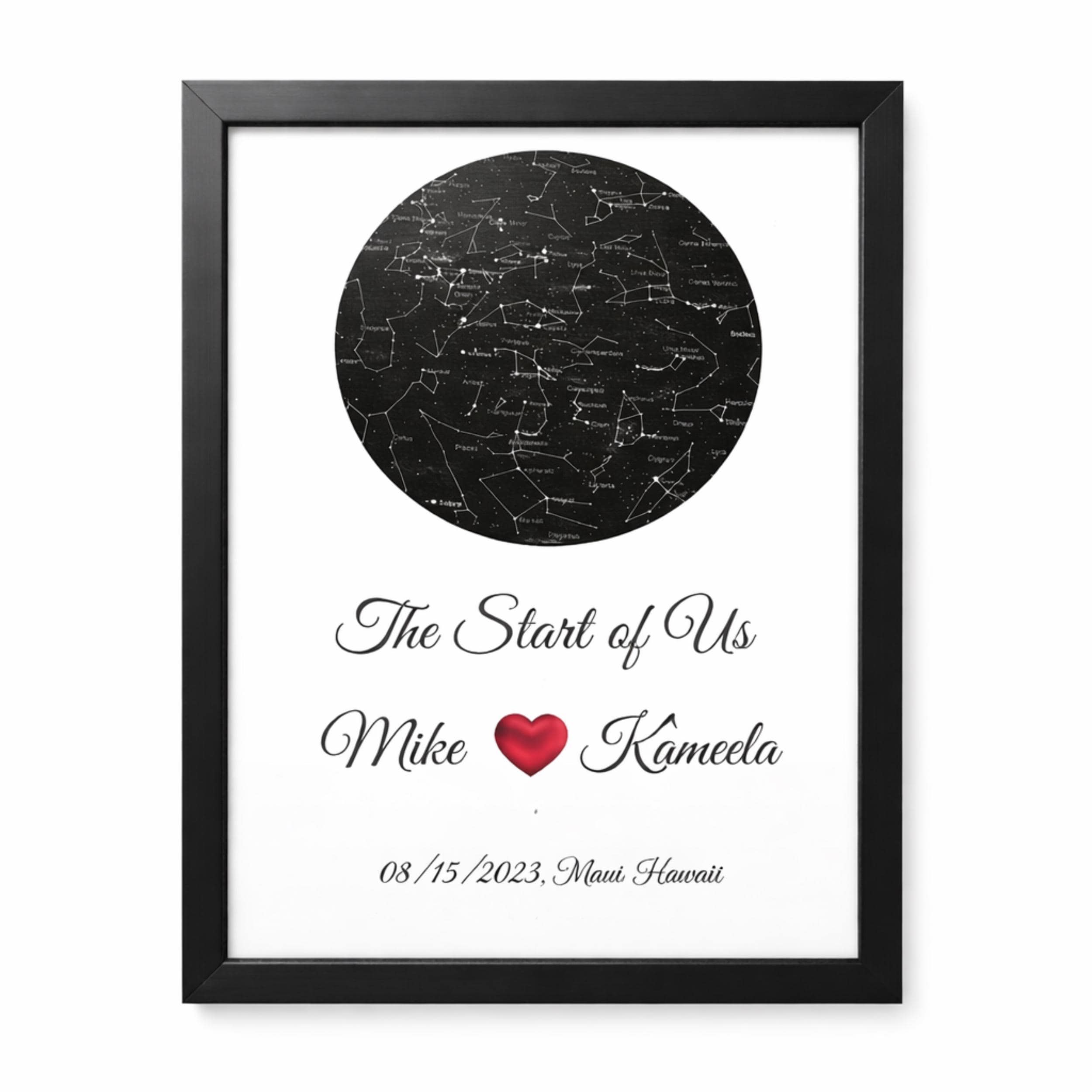 Personalized Star Map Print - The Night We Met, Anniversary Gift