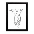 Personalised Holding Hands Print, Couple Wall Art, Anniversary Keepsake (A4 Framed)