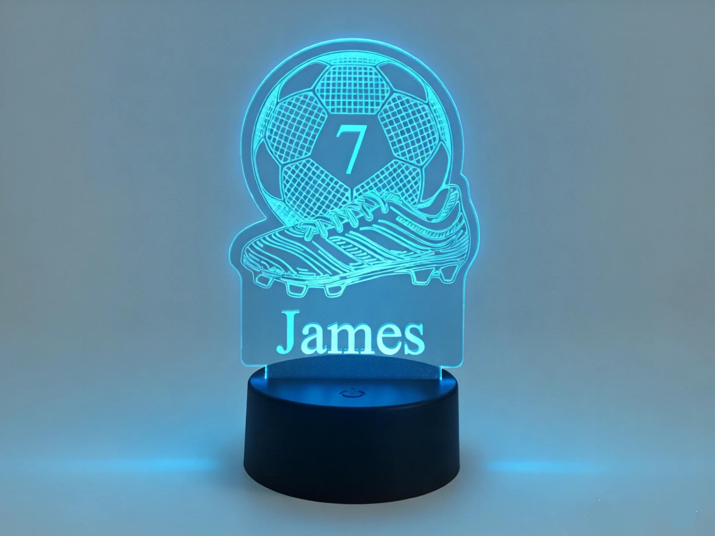 Football LED Lamp for Kids, Custom Name Soccer Light, Boys Bedroom Decor, Football Gift, Kids Bedside Lamp
