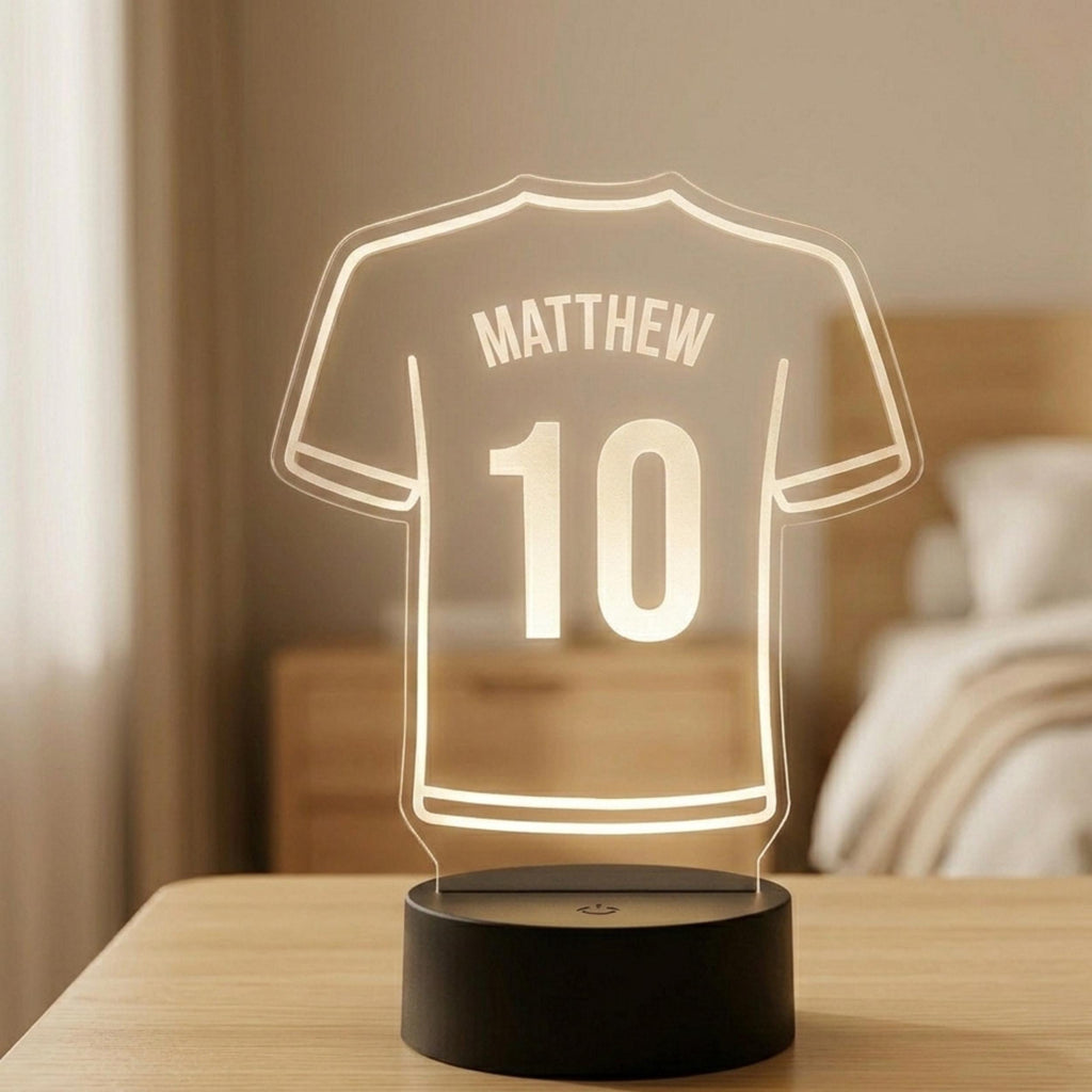 Custom Name Jersey LED Lamp, Personalized Sports Night Light, Bedroom Decor