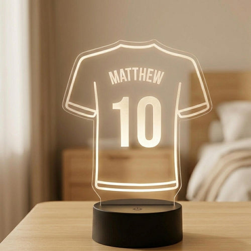 Custom Name Jersey LED Lamp, Personalized Sports Night Light, Bedroom Decor