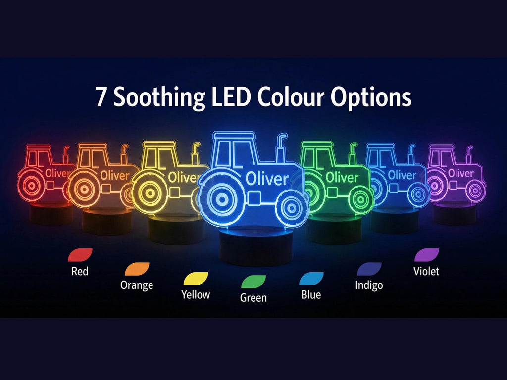 Personalized Tractor Night Light – Custom Kids Bedroom Decor