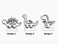 Personalised Dinosaur Night Light – Custom Name LED Lamp, Wooden Base Nursery Decor