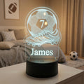 Football LED Lamp for Kids, Custom Name Soccer Light, Boys Bedroom Decor, Football Gift, Kids Bedside Lamp