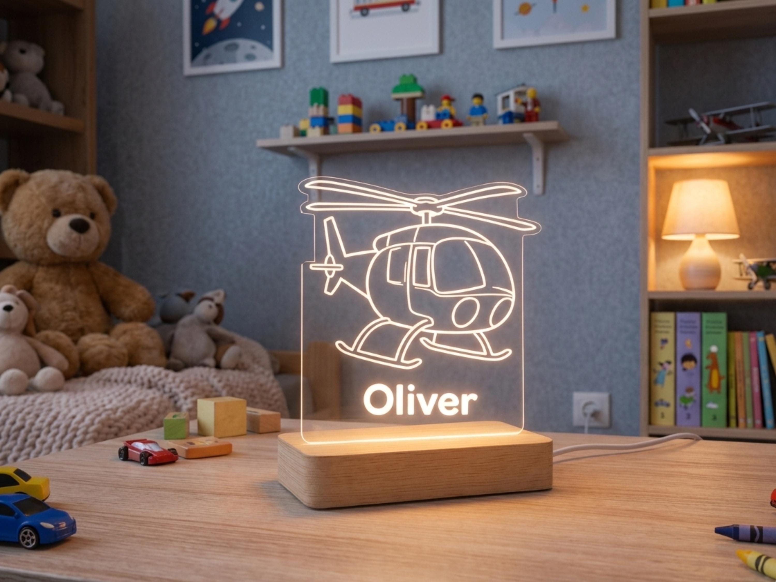 Personalized Tractor Night Light – Custom Kids Bedroom Decor