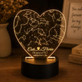 Personalized Heart Star Map Night Light, Custom Constellation Gift