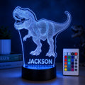 Personalised T-Rex Night Light – Custom Name LED Lamp, Dinosaur Bedroom Decor