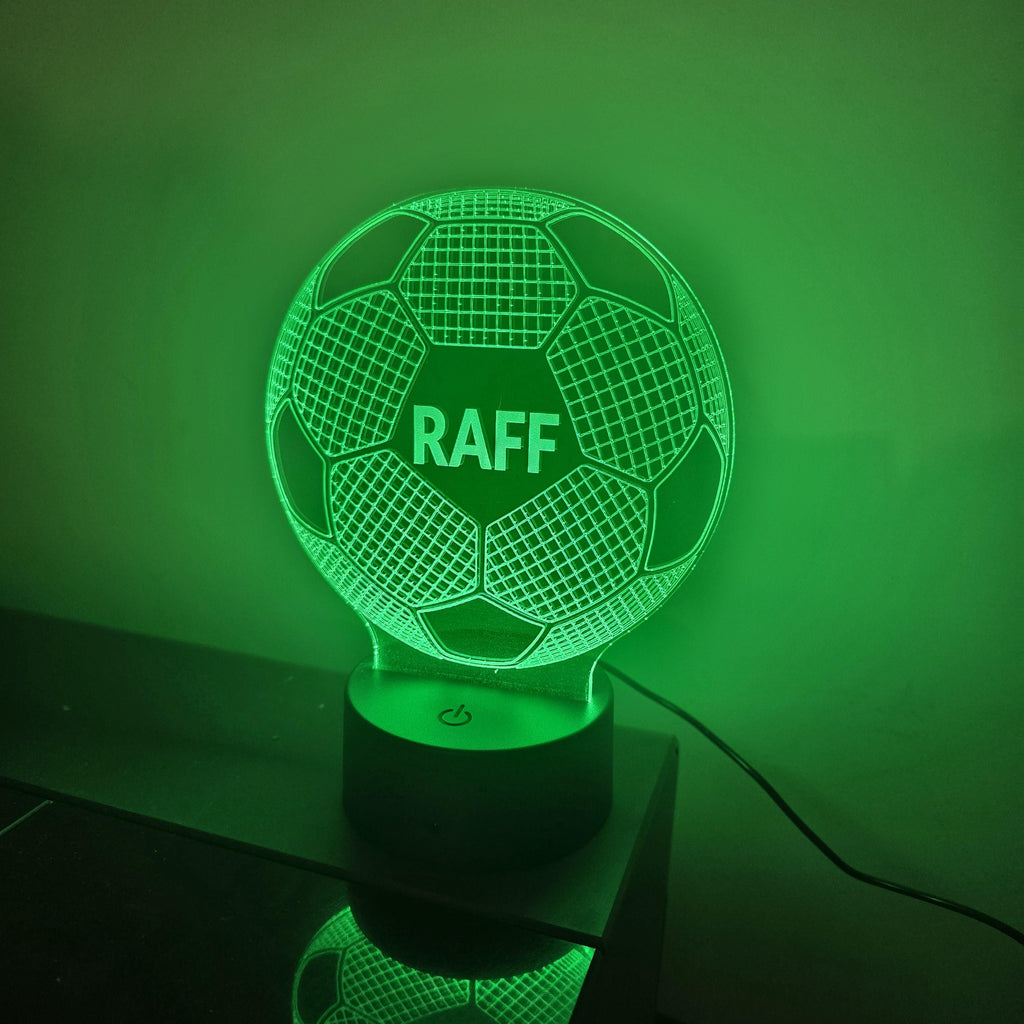 Personalised Football Lamp, Custom Name LED Soccer Night Light, Football Gifts for Boys, Boys Bedroom Decor, Sports Fan Present, Kids Lamp