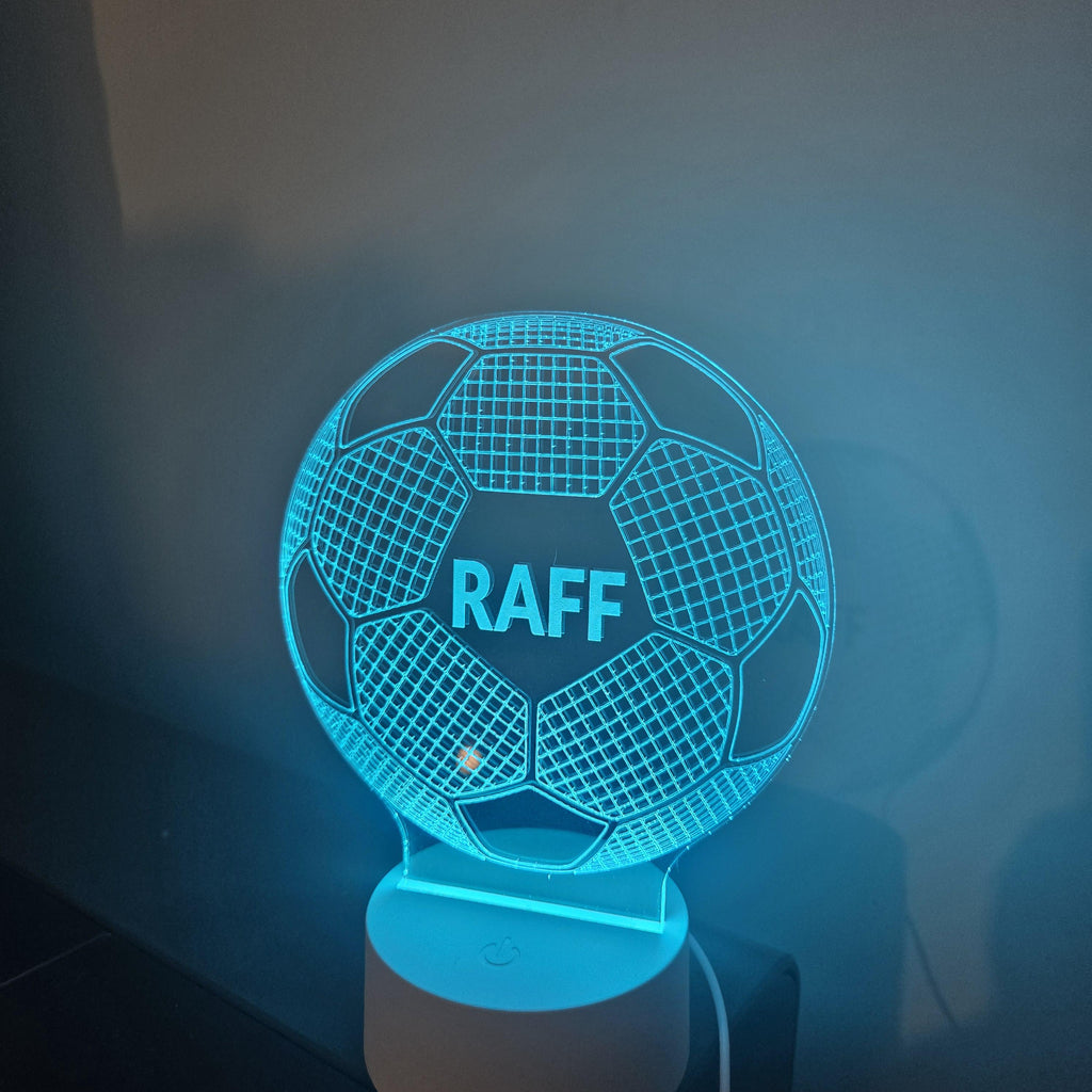 Personalised Football Lamp, Custom Name LED Soccer Night Light, Football Gifts for Boys, Boys Bedroom Decor, Sports Fan Present, Kids Lamp