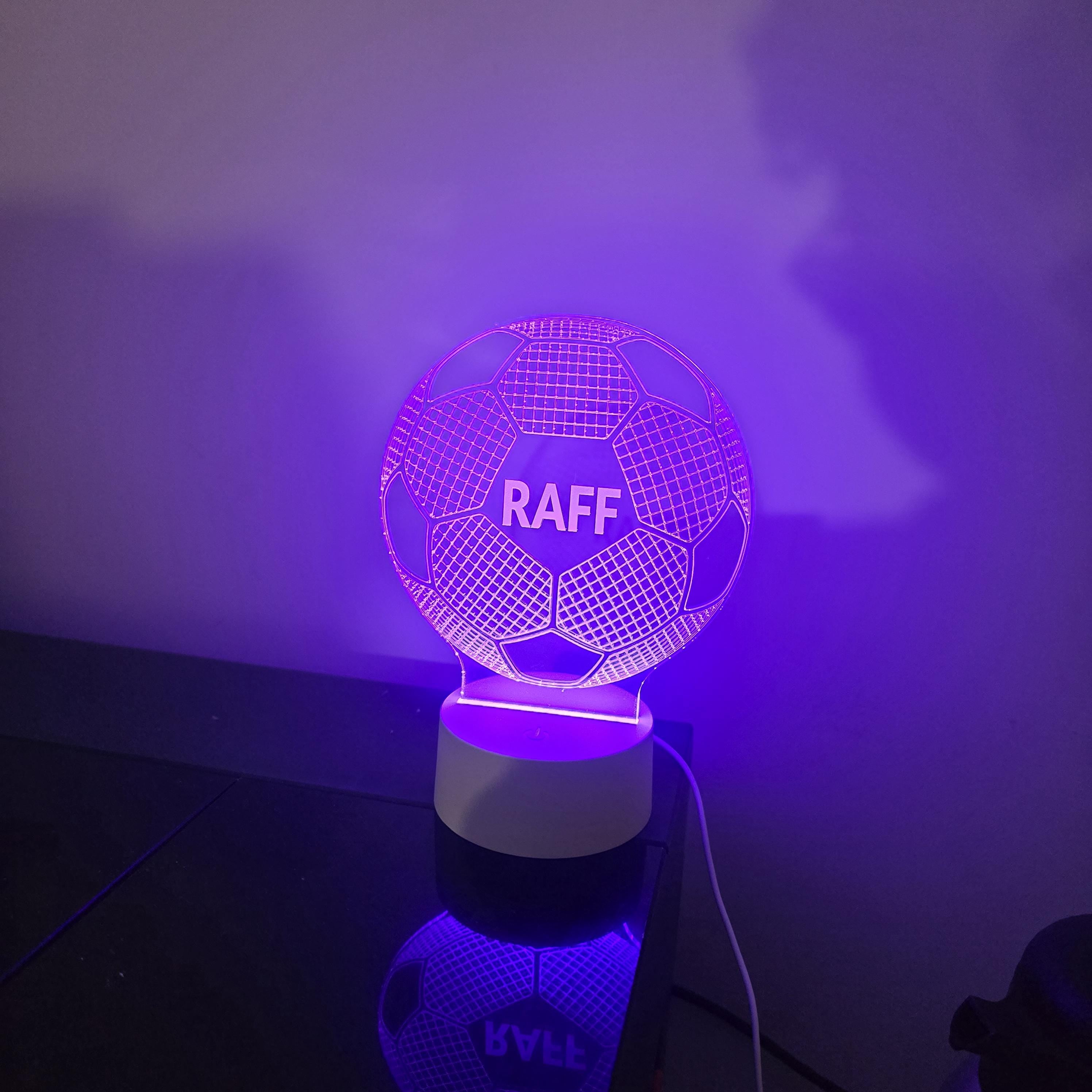 Personalised Football Lamp, Custom Name LED Soccer Night Light, Football Gifts for Boys, Boys Bedroom Decor, Sports Fan Present, Kids Lamp