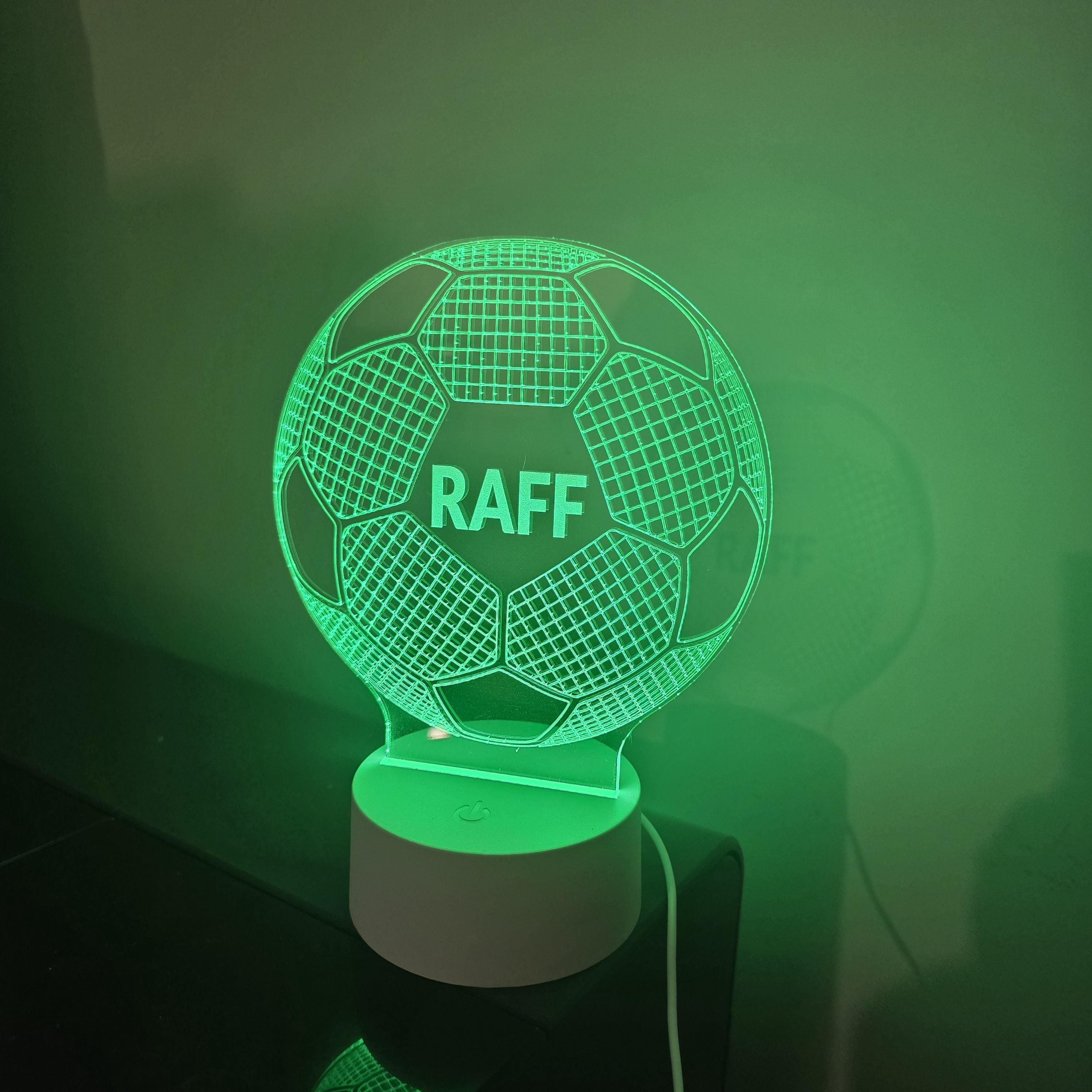 Personalised Football Lamp, Custom Name LED Soccer Night Light, Football Gifts for Boys, Boys Bedroom Decor, Sports Fan Present, Kids Lamp